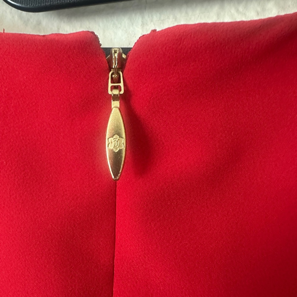 Draper James Lipstick Red Solid Flutter Dress - Picture 6 of 8